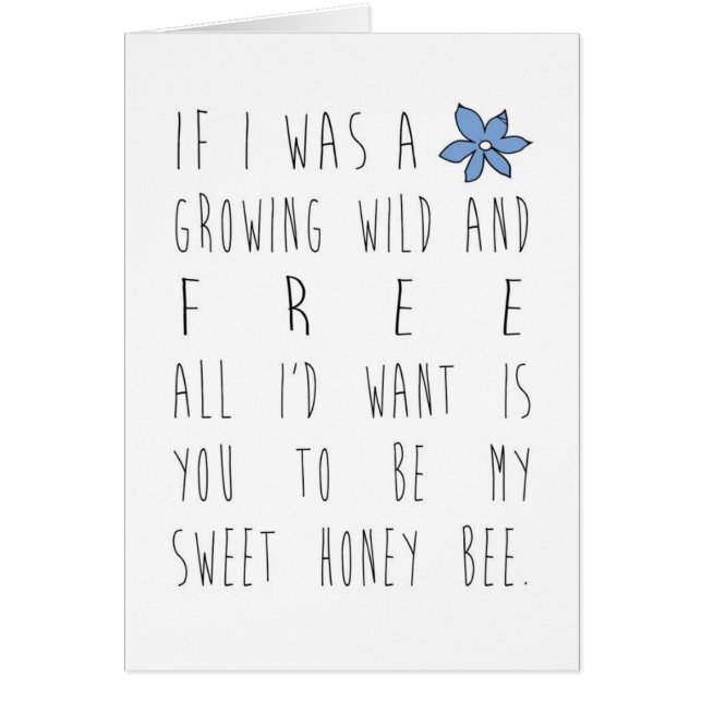 Om jag var en blomma OBS kort (Framsidan)