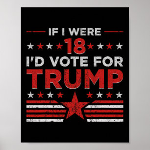 Om jag vore 18 skulle jag rösta för Trump-funny Pr Poster