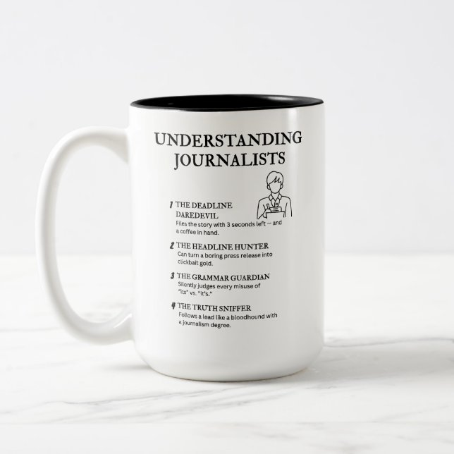 Om journalister Två-Tonad mugg (Vänster)