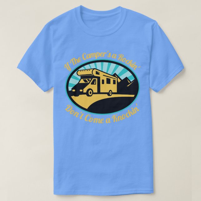 Om kamprarna A Rockin inte Komar en knapp T Shirt (Design framsida)