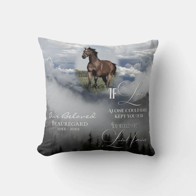 Om Kärlek Ensam Foggy Träd Memorial PHOTO Prayer Kudde (Framsida)