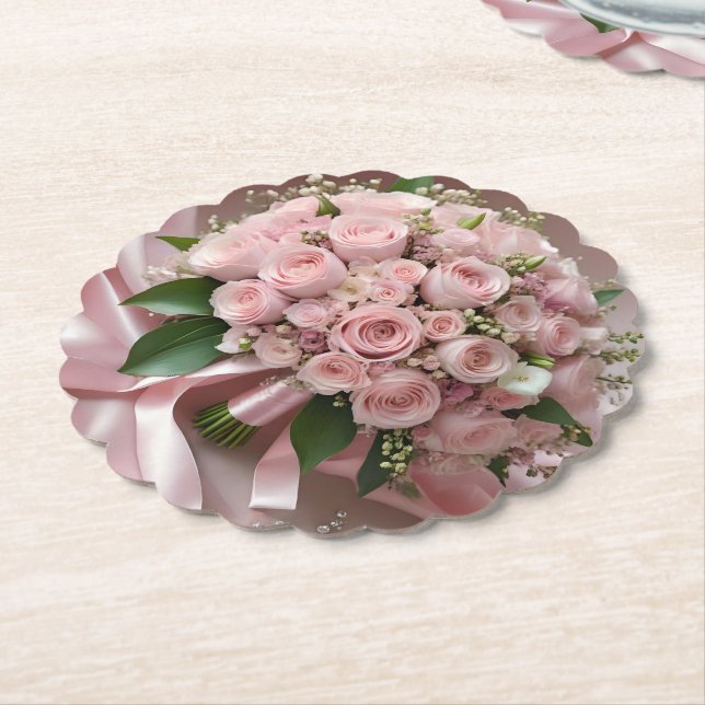 " om Kärlek: ett timofritt Romantik Bouquet" Underlägg Papper (Vinklad)