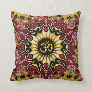 Om Kärlek Hearts Red & Guld Cushion / Pillow Kudde