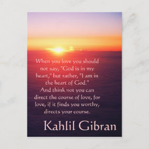 om Kärlek - profeten av Kahlil Gibran Vykort