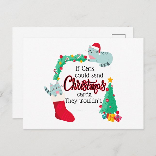 Om katter skulle skicka julkort, skulle de inte vykort (Fram/baksida)