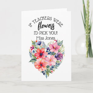 om lärare var blommor skulle vi välja dig tack g kort