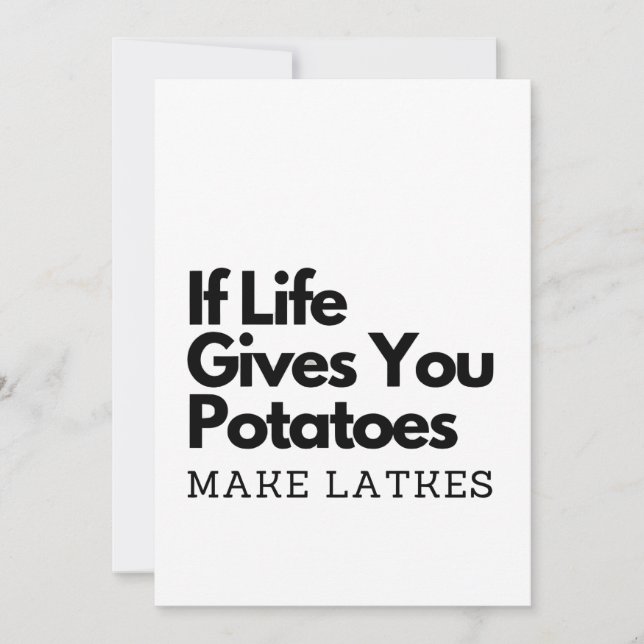 Om Life Ge är en potatis, gör en latke Inbjudningar (Framsida)