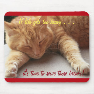 Om livet blir för tungt Cat Napping Mousepad (3b) Musmatta