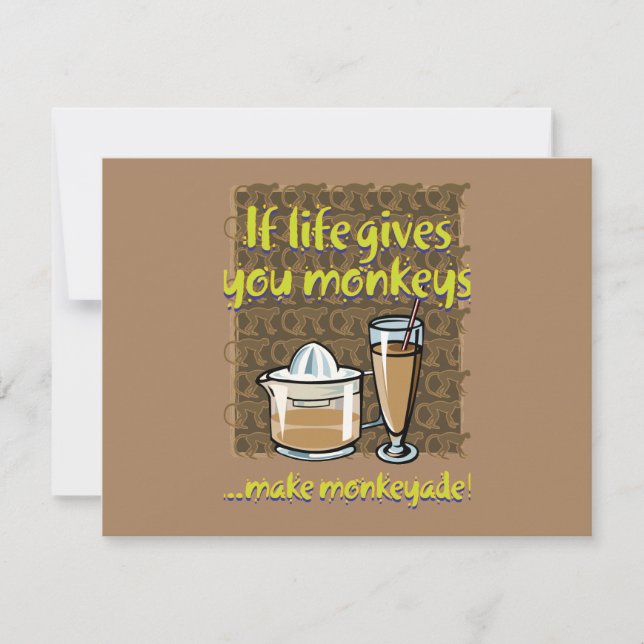 Om livet ge apor du apor Brown BG Anteckningskort (Framsida)