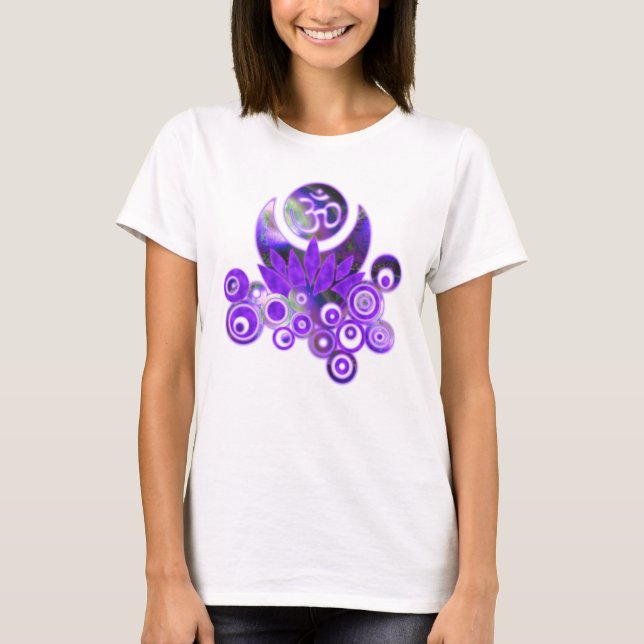 OM LOTUS Design violett + dina idéer T Shirt (Framsida)