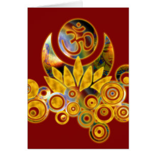 Om Lotus & GAYATRI MANTRA inuti Hälsningskort