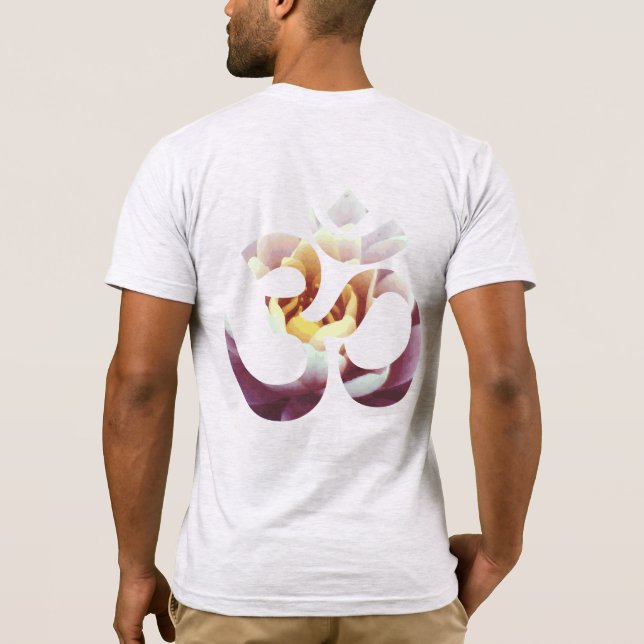 Om Lotus Mantra Yoga Manar Dubbla Sided Template T Shirt (Baksida)