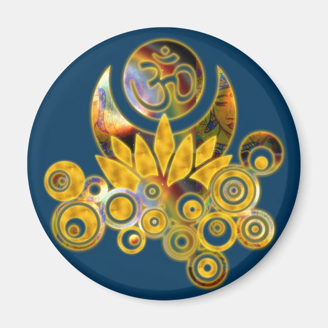Om Lotus | MÖRK BLÅTT Magnet (Framsidan)