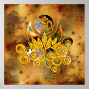 Om Lotus mörkens gult universum Poster