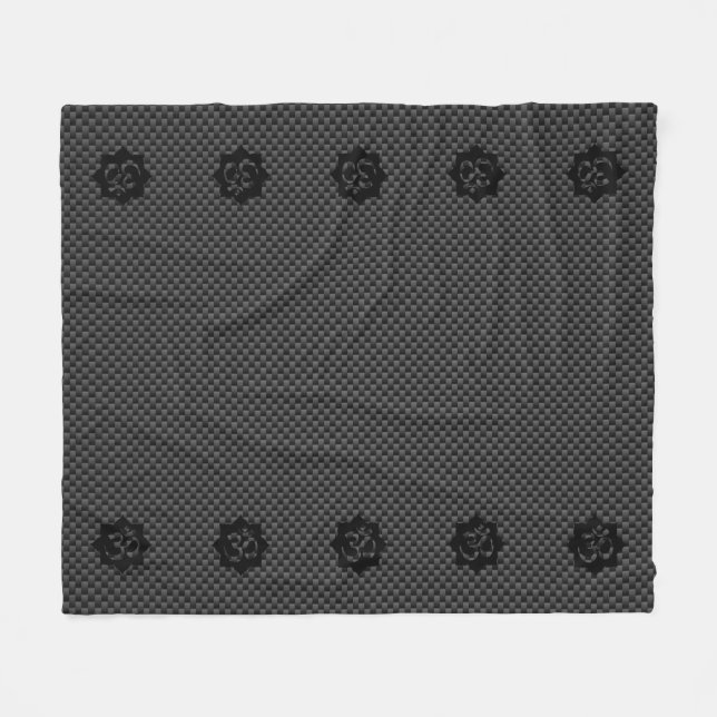 OM Lotus Spirituality Yoga in Carbon Fiber Stil Fleecefilt (Framsidan (Horisontell))