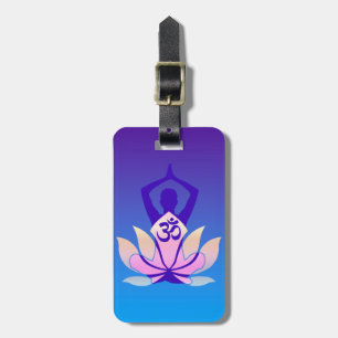 Om-lotusblommaYoga poserar dekoren Bagagebricka