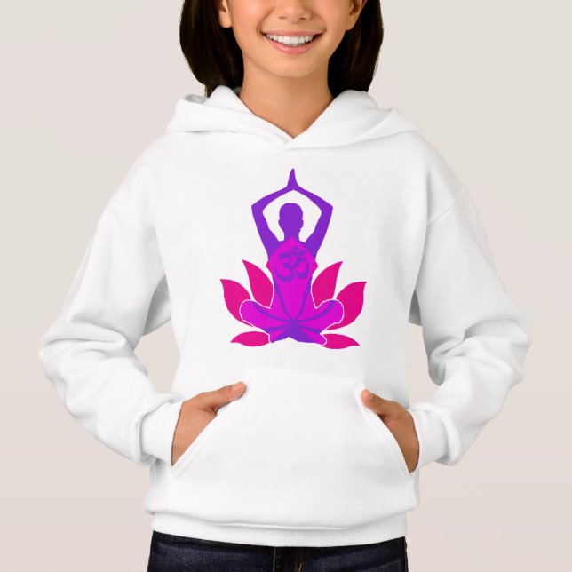 Om-lotusblommaYoga poserar T-shirt (Framsida)