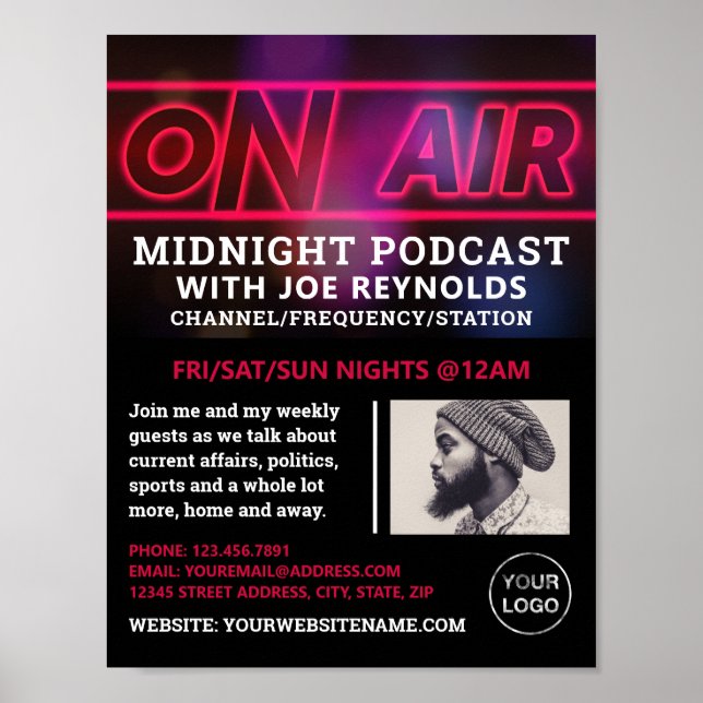 om Luft Podcaster, reklam för poddsändningar Poster (Framsidan)