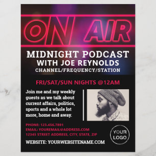 om Luft Podcaster, reklam för poddsändningar Reklamblad