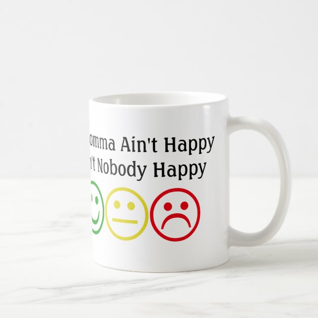 Om mamma inte är Lycklig som säger med Smile Ansik Kaffemugg (Höger)