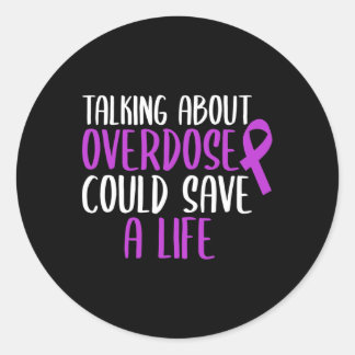 Om man talar om överdosering kan Spara A Life Lila Runt Klistermärke