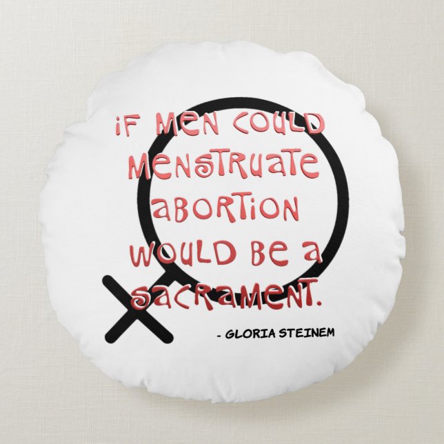 Om Manar kunde menstruera Rund Kudde (Framsidan)