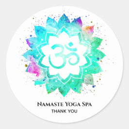 *~* OM Mandala Andlig Aum Symbol Lotus Flower Runt Klistermärke