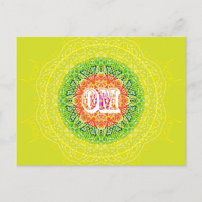 Om Mandala Design för Yoga Vykort (Framsida)