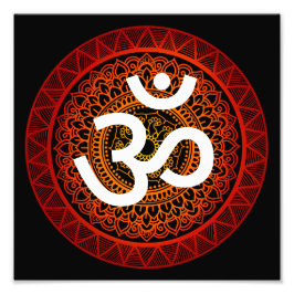 Om Mandala Red Root Chakra Fototryck