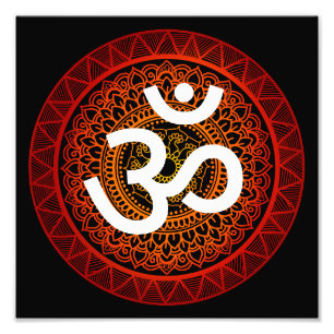 Om Mandala Red Root Chakra Fototryck