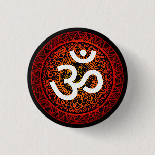 Om Mandala Red Root Chakra Knapp