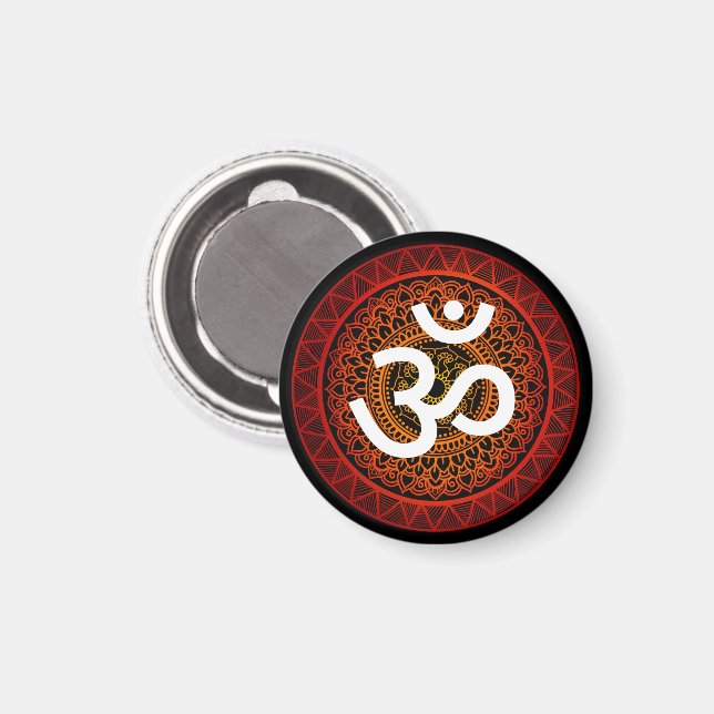 Om Mandala Red Root Chakra Magnet (Front/Back)