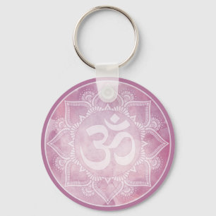 Om Mandala Rosa Keychain Nyckelring