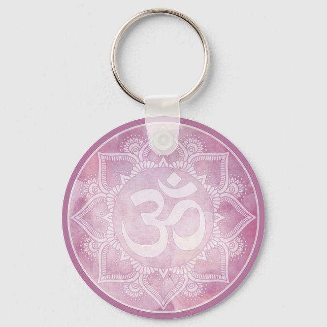 Om Mandala Rosa Keychain Nyckelring (Framsida)