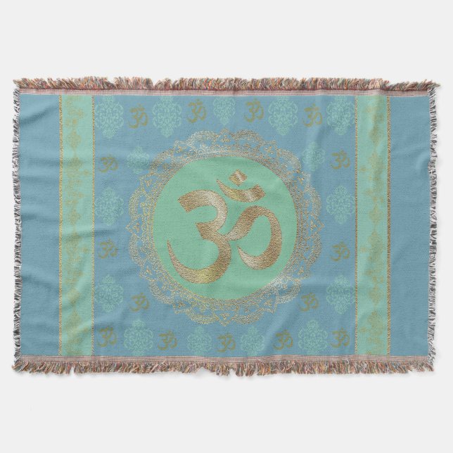 OM Mandala - Throw Blanket Filt (Framsidan)