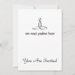 Om Mani Padme Hum - Black Sanskrit stil Inbjudningar