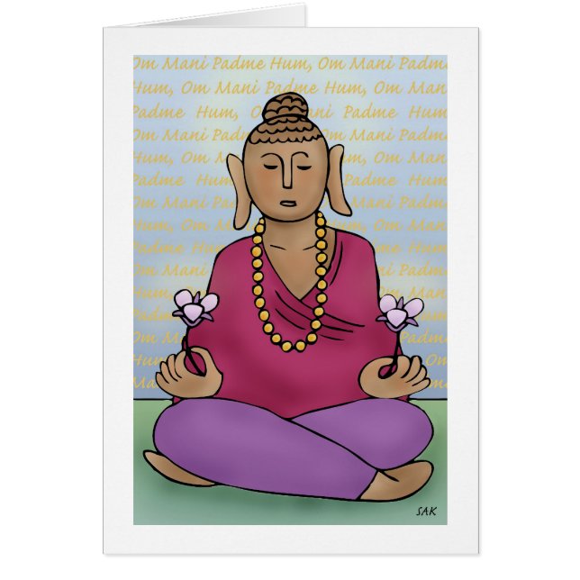 Om Mani Padme Hum Hälsningskort (Framsidan)