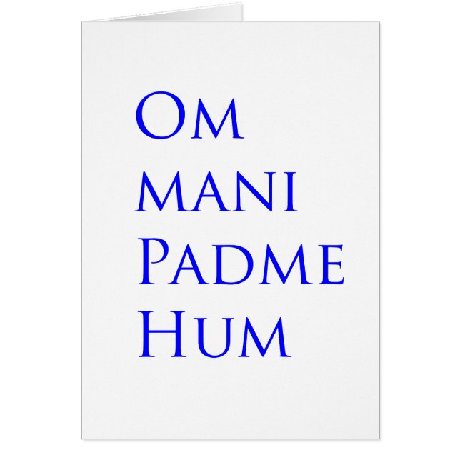 Om Mani Padme Hum Hälsningskort (Framsidan)