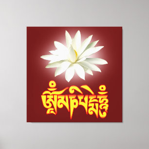 Om mani padme hum mantra canvastryck
