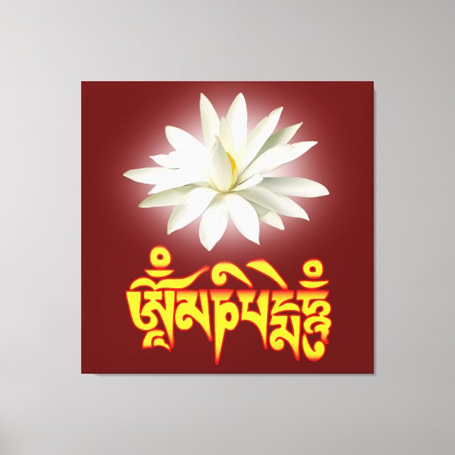 Om mani padme hum mantra canvastryck (Framsida)