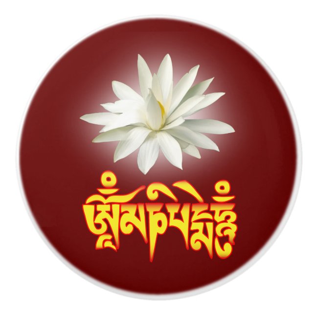 Om mani padme hum mantra knopp (Framsidan)