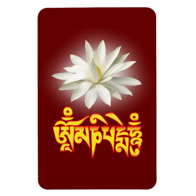 Om mani padme hum mantra magnet (Vertikal)