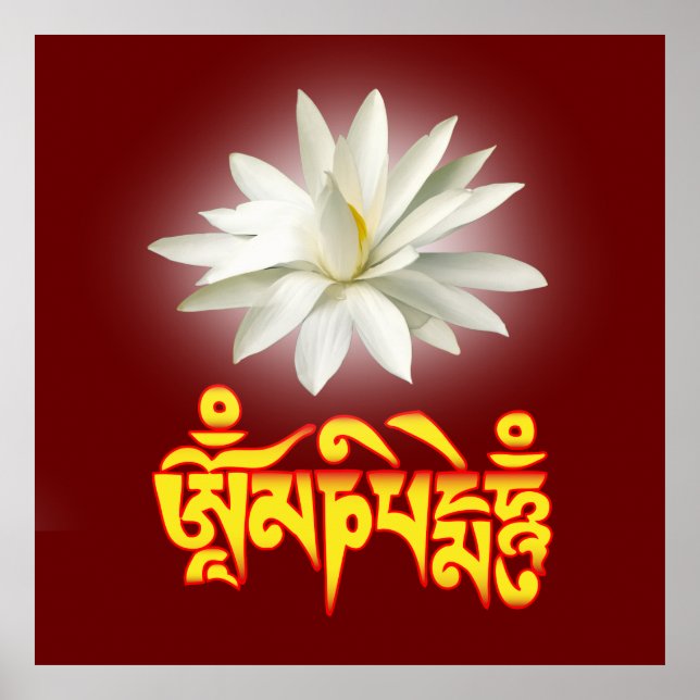 Om mani padme hum mantra poster (Framsidan)