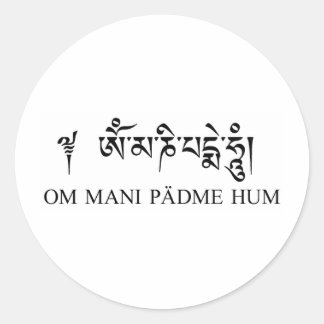 Om Mani Padme Hum Runt Klistermärke