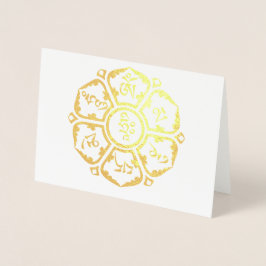 Om Mani Padme Hum Tibetansk Mantra Chenrezig Folierat Kort