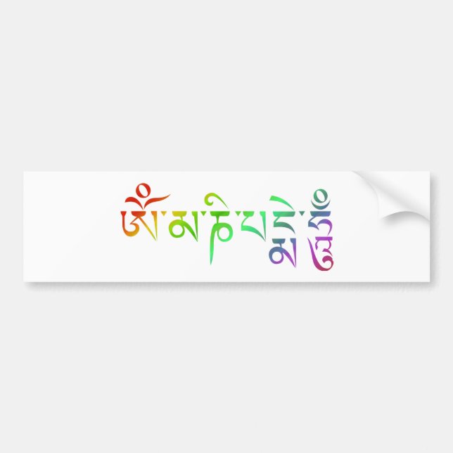 Om Mani Padme Hum tibetansk mantra regnbåge Bildekal (Framsidan)