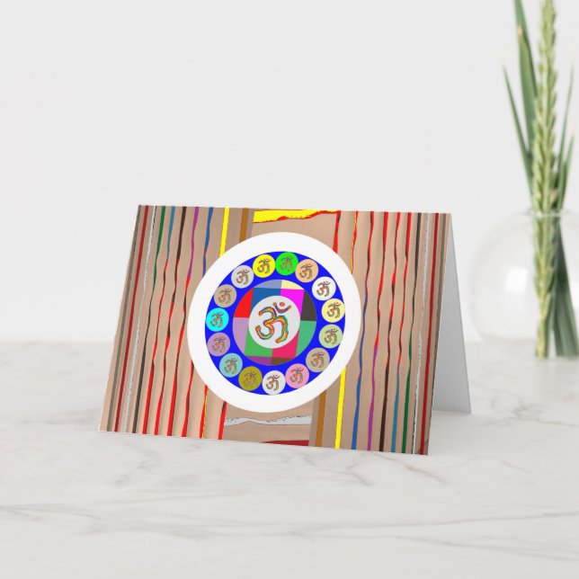 OM MANTRA Guld: Chant Yoga Meditation Helgkort (Framsida)