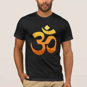 Om Mantra Guld Sol Meditation Yoga Front Design T Shirt