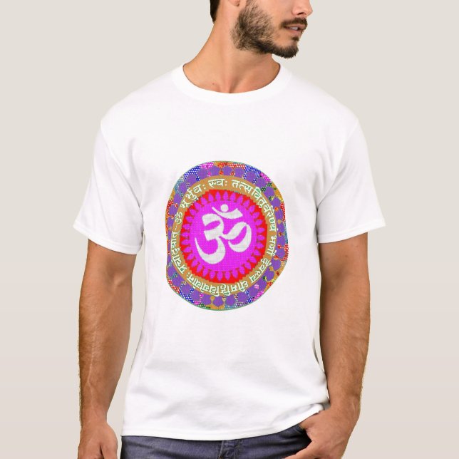 OM MANTRA OmMantra Hinduism Religion Yoga Indian Tee (Framsida)