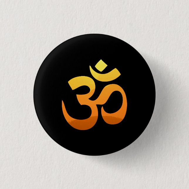 Om Mantra Symbol Asana Slappna av Meditation Yoga Knapp (Framsida)